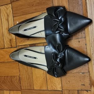 Zara black bow flats size 8